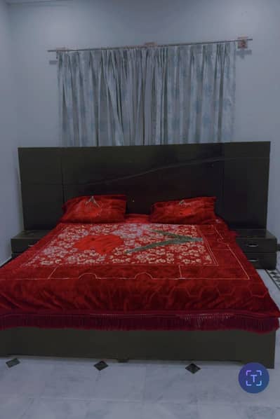 double bed with foam +side table +dressing table