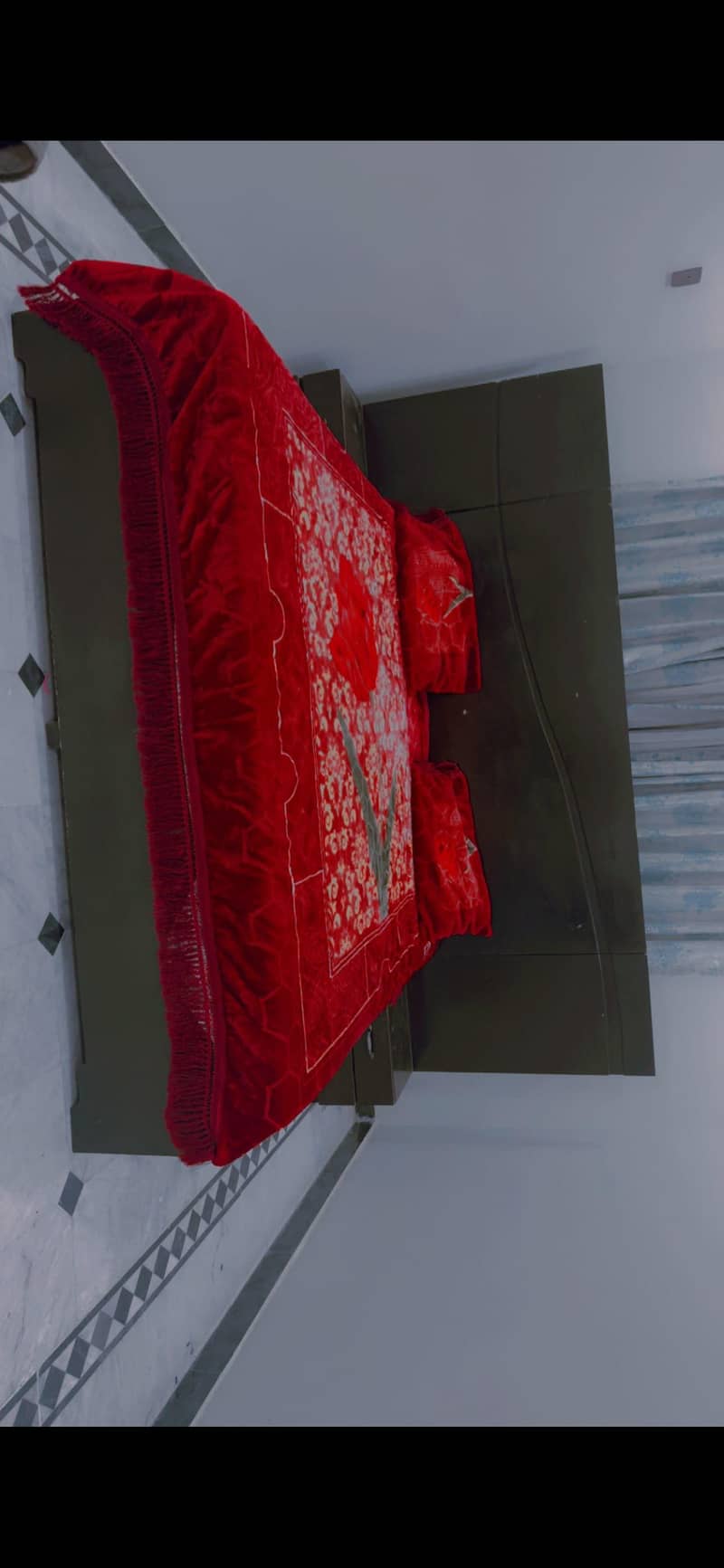 double bed with foam +side table +dressing table 1