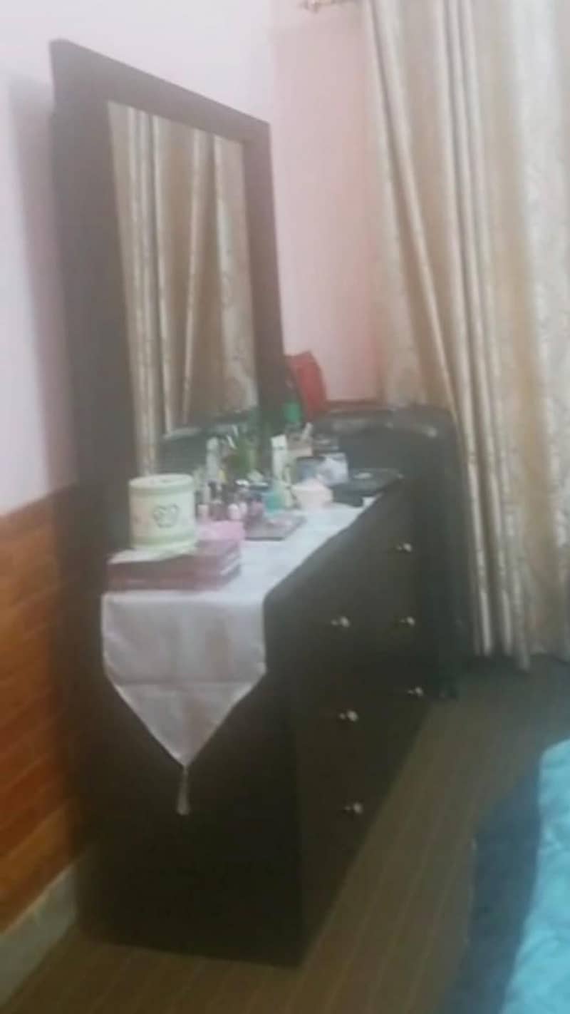 double bed with foam +side table +dressing table 2