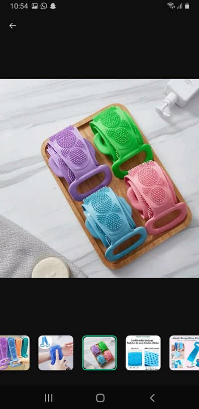 Silicone back bath  Scrubber belt multiple colours  non slip