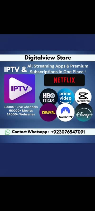 IPTV Best TV Netflix Amazon Prime video ullu HBO desny plus TV