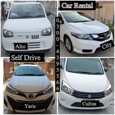 Car Rental/ Self drive/ Rent a car without  driver/ Yaris/ City/ Alto/