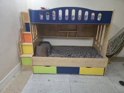 Used Kids Bunk Bed with 2 Mattresses – Excellent Condition