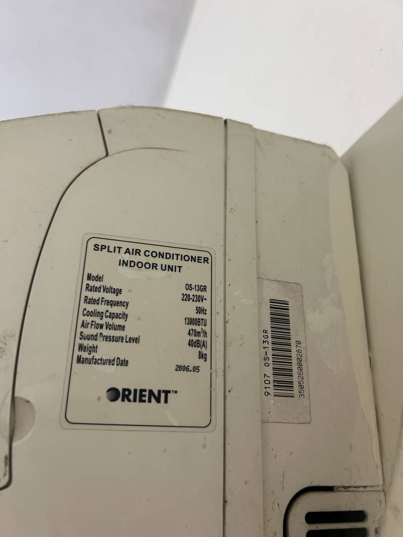 Orient split ac 1.08 ton 1
