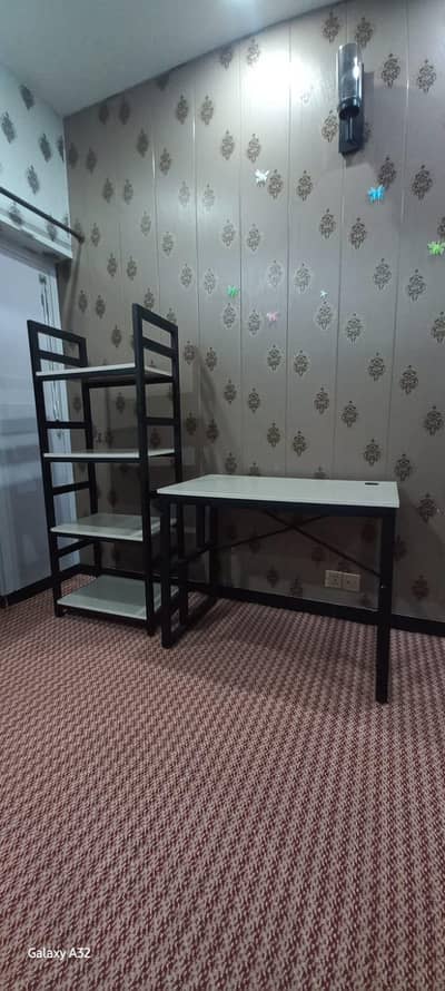 Computer table with rack