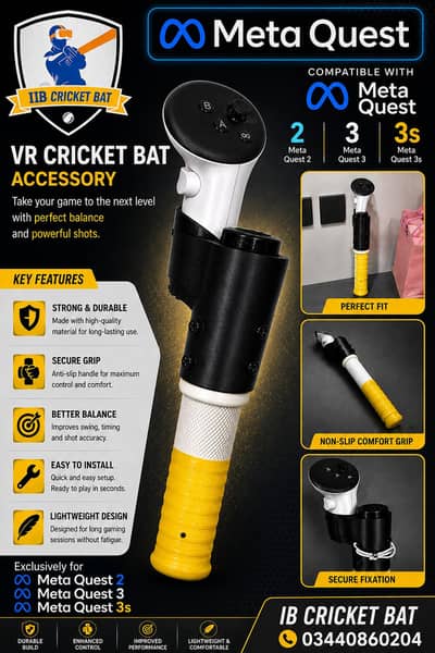 vr cricket accessory for meta quest 2/3/3s oculus vr kit