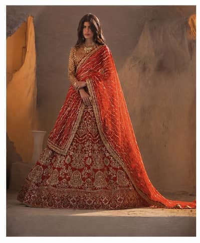 Luxury Red Bridal Lehenga Choli with Dupatta – Worn Once