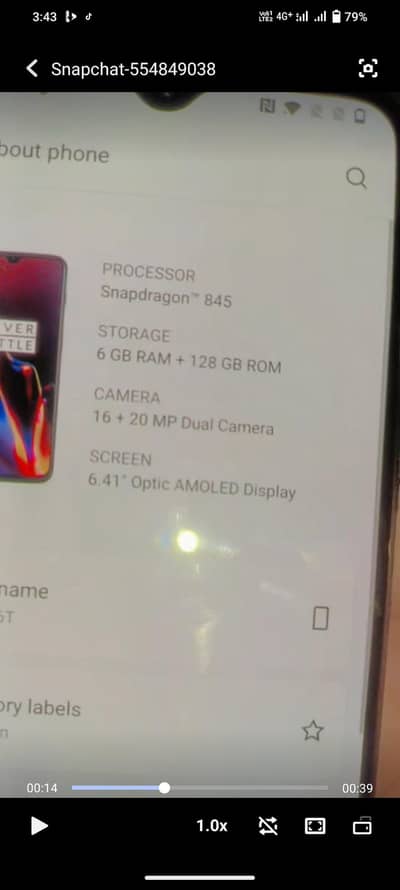 One Plus 6T SNAPDRAGON 845 PTA APPROVED 2SIM