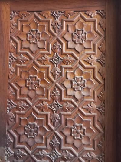 Antique Burma teak (sagwan) wood carved door