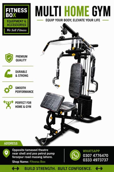 Full body All in 1 Exercise Home Gym Machine| Dumbbells  Rods Benches.