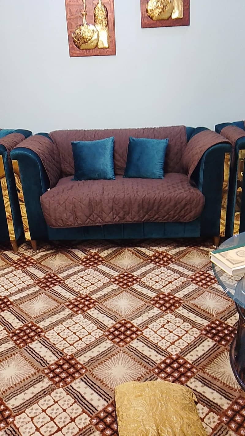 green sofa set 4
