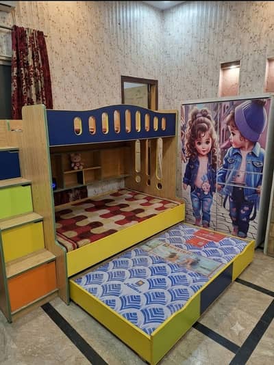 Bunk bed | Kid wooden bunker bed | Kids Alamari Double bed | Triple