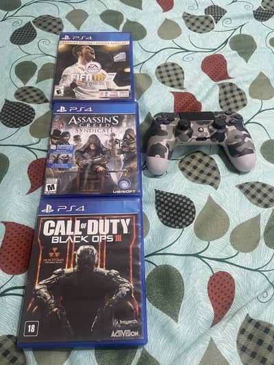 3 PS4 Games + Controller Bundle