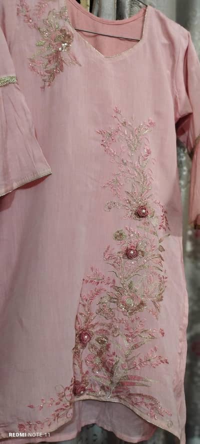 paper cotton fine embroidery A line shirt for teenage girls