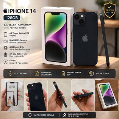 Urgent Sale – iPhone 14 jv 128GB. With Box %100