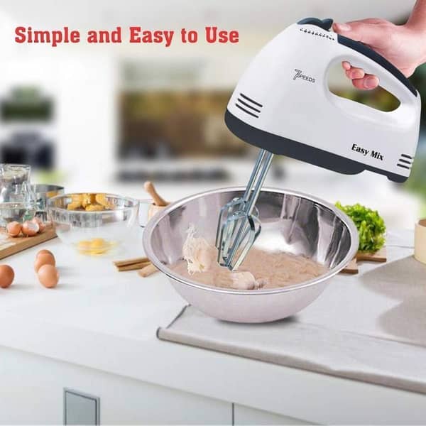 Scarlett Hand Mix Beater 7 Speed Egg Beater With Chrome Beater Plus Dough Hook