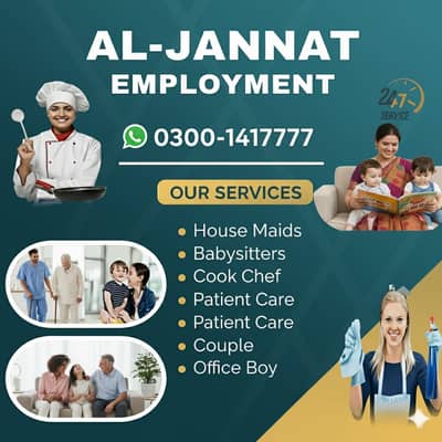 Provide Maid , Driver, Helper, Couples, Patient Care, Cook ,babysitter