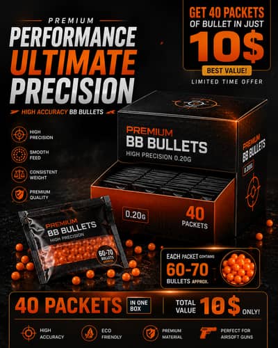 Premium 0.20g Orange BB Pellets Pack | High Precision | New