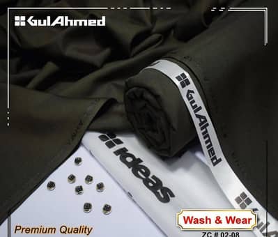 GulAhmed Wash & Wear Men's Unstitched Suit | Premium Quality | 4 Yards