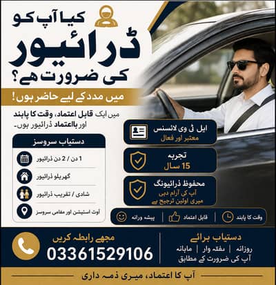 Professional LTV Driver Available | 15+ Years Experience | Daily, Week