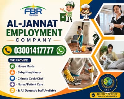 House maids, Maid, Baby Sitter, Chef, Home Cook, Patient Care, Driver