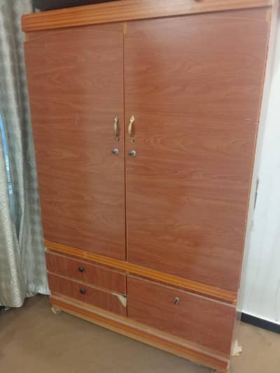 wooden wardrobe.