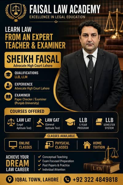 preparation LLB All subjects / Home Tuition for LAW LAT, LAW GAT & LLB