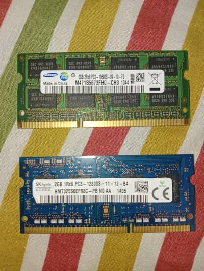 laptop ddr3 ram 2gb each