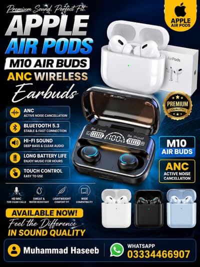 Apple AirPods M10 Air Buds ANC Wireless Earbuds