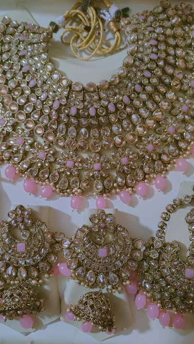 Bridal Jewellery Set | Heavy Kundan Choker Set with Jhumka, Tikka