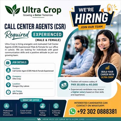Call Center Agents (CSR) Experienced | Night Shift | jobs in Lahore