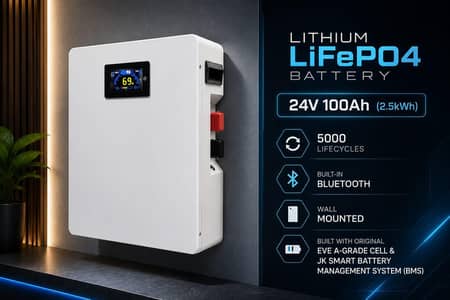 12V, 24V, 48V New Lithium LiFePO4 Battery With JK BMS Available
