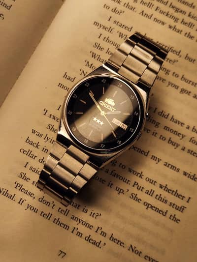 orient crystal - three star military dial 24hrs/seiko/rolex/rado/omega
