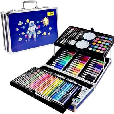145 Pcs Kids Art & Drawing Color Set - Premium Quality Suitcase Box
