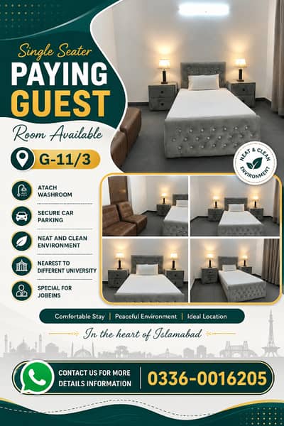 Single Room Paying Guest Accommodation Comfortable & Secure