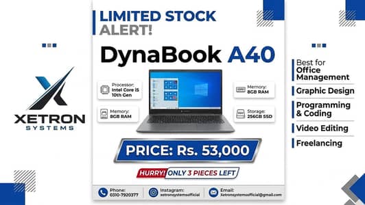 Dynabook A40 – Core i5 10th Gen | 8GB RAM | 256GB SSD