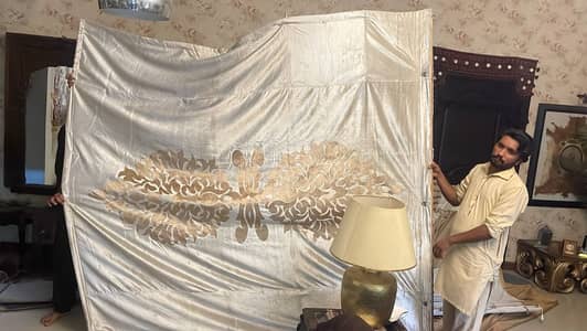 Luxury Imported Curtain Set with Back Curtain – Excellent Condition