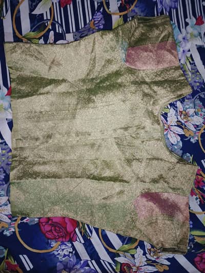 Elegant Olive Green and Champagne Gold Saree with Matching Blouse