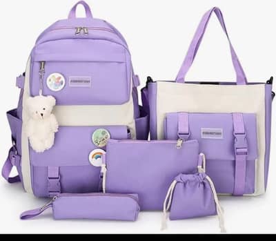 Korein style 4 piece bag for Girls school and collage bags for girls