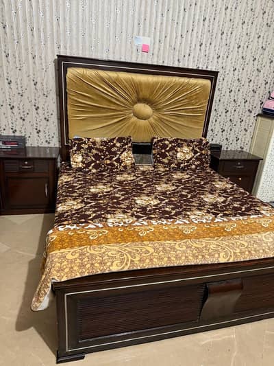 wooden bed side tables with dressing