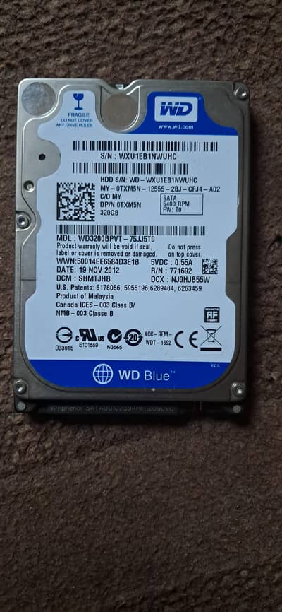 WD blue 320gb hard drive