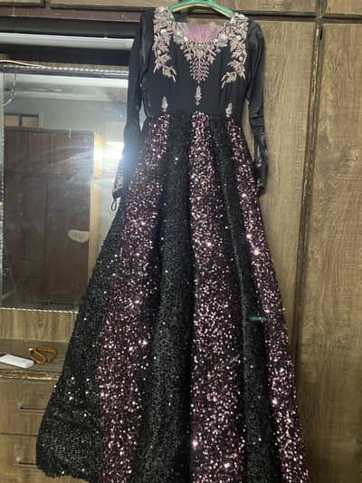 Wedding formal maxi in black and pink