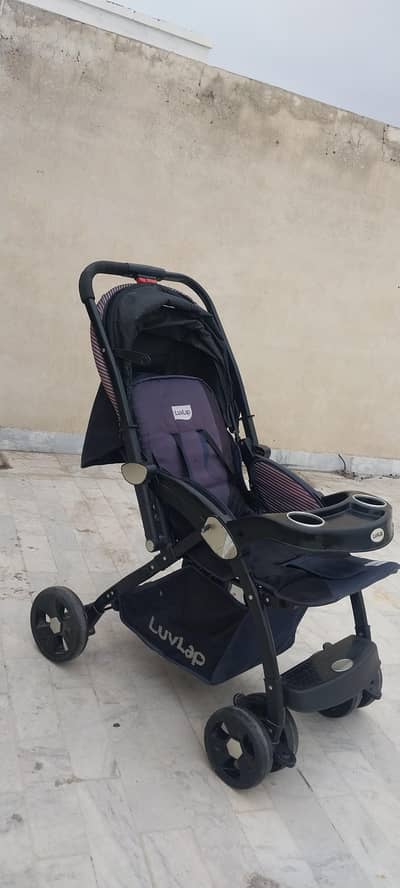 LuvLap Baby Stroller/Pram – Good Condition – Adjustable Reclining Seat