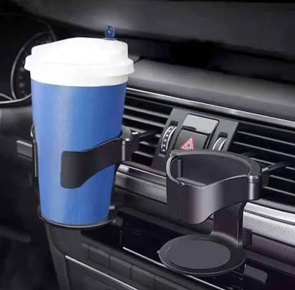 CAR CUP HOLDER DRINK HOLDER AC VENT CLIP UNIVERSAL ADJUSTABLE MOUNT FOR AC VENT PREMIUM QUALITY EASY TO INSTALL BLACK