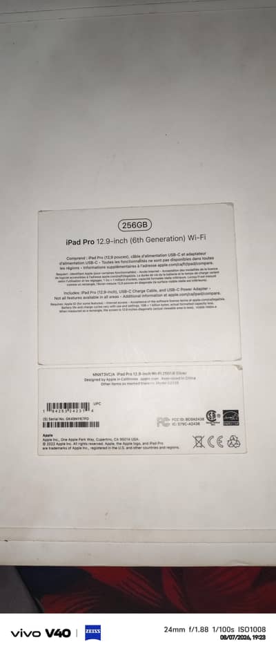 Apple iPad pro 12.9 M2 256GB only WI Fi