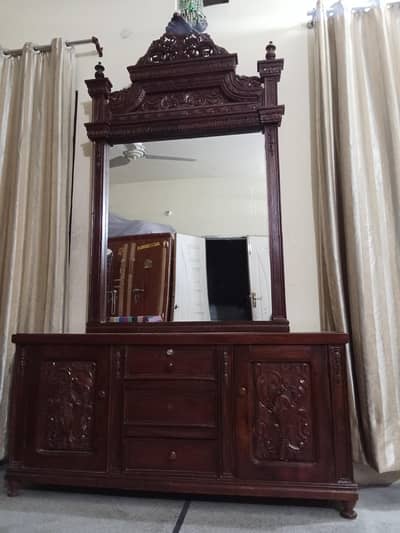 Luxury Pure chinioti Wood Queen Size Bedroom Set
