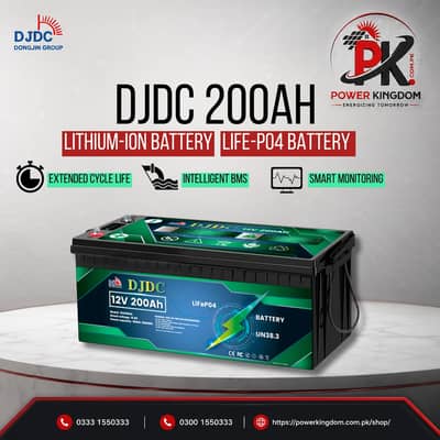 DJDC 12V 200Ah Deep Cycle Lithium Battery LifePO4