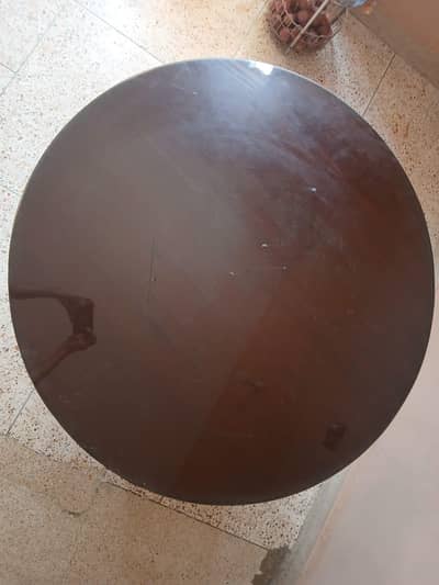 Office Round Meeting Table, Glass Top, Good Condition