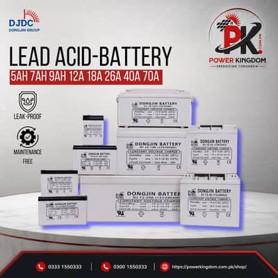DJDC Dongin Battery Lead Acid Battery 5Ah to 70Ah
