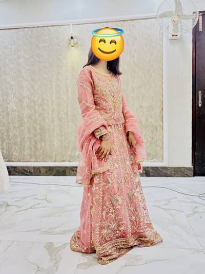 Lehenga in pink colour used once but very good condition \ age 17 /16